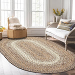 Taupe/Neutral Braided Rug for Farmhouse Kitchens, Living Rooms & Interior Spaces - Made in USA - Premium Quality