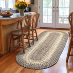 Brown Braided Rug for Farmhouse Kitchens, Living Rooms & Interior Spaces - Made in USA - Premium Quality