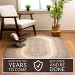 Brown Braided Rug for Farmhouse Kitchens, Living Rooms & Interior Spaces - Made in USA - Premium Quality