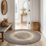 Brown Braided Rug for Farmhouse Kitchens, Living Rooms & Interior Spaces - Made in USA - Premium Quality