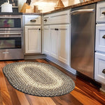 Brown Braided Rug for Farmhouse Kitchens, Living Rooms & Interior Spaces - Made in USA - Premium Quality