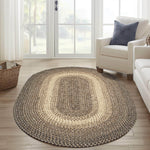 Brown Braided Rug for Farmhouse Kitchens, Living Rooms & Interior Spaces - Made in USA - Premium Quality