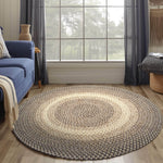 Brown Braided Rug for Farmhouse Kitchens, Living Rooms & Interior Spaces - Made in USA - Premium Quality