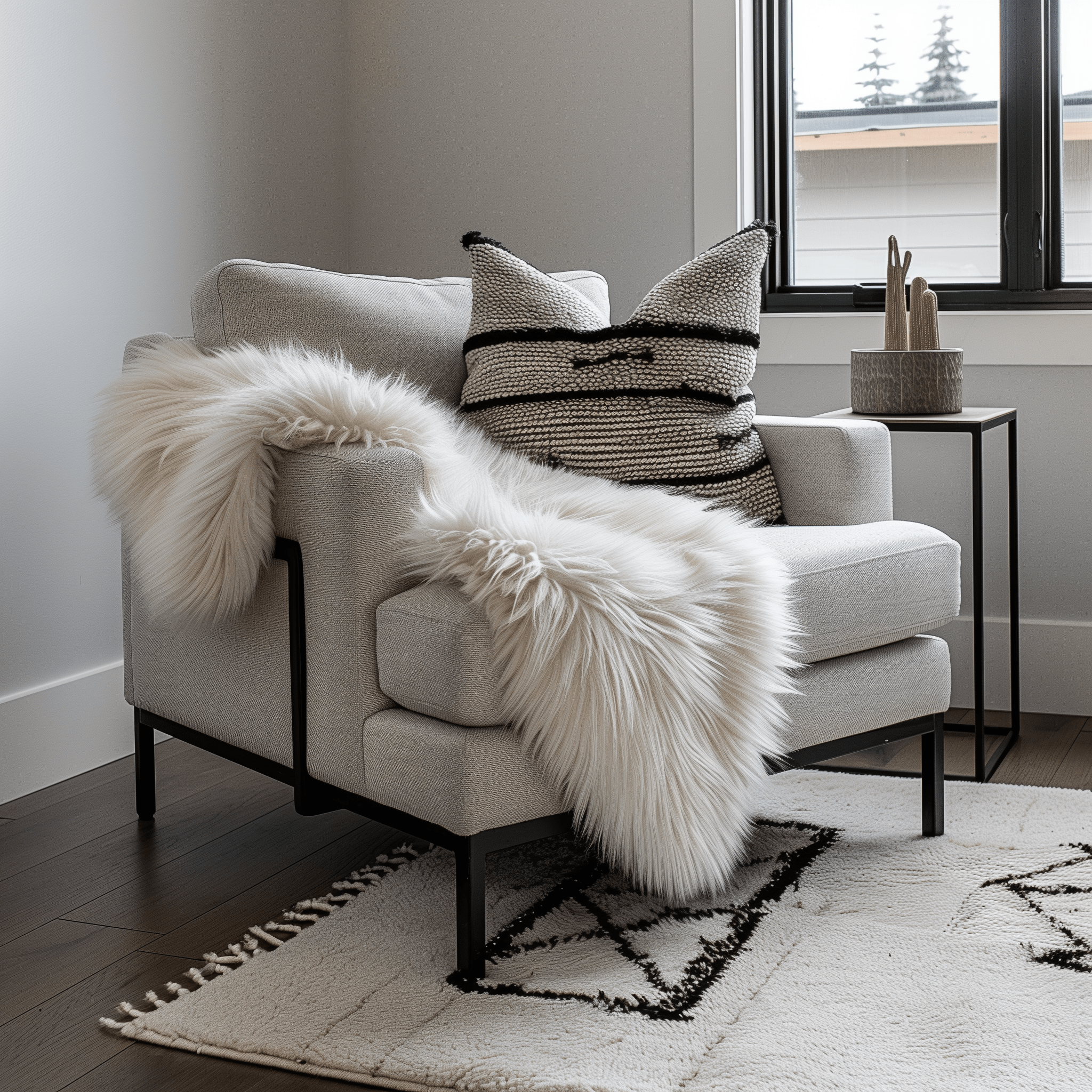 Natural Sheepskin Rug Shearling Fur Pelt #size_2' x 3'