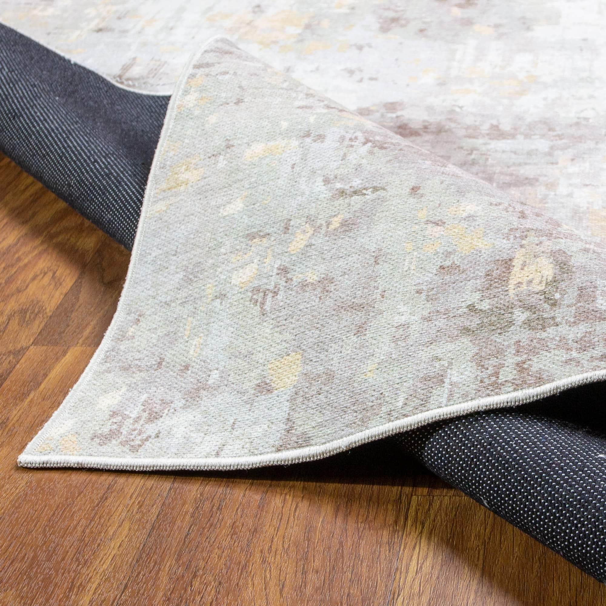 Machine Washable Rug LAN01C Gold / Beige SAR-Lancaster #color_gold / beige