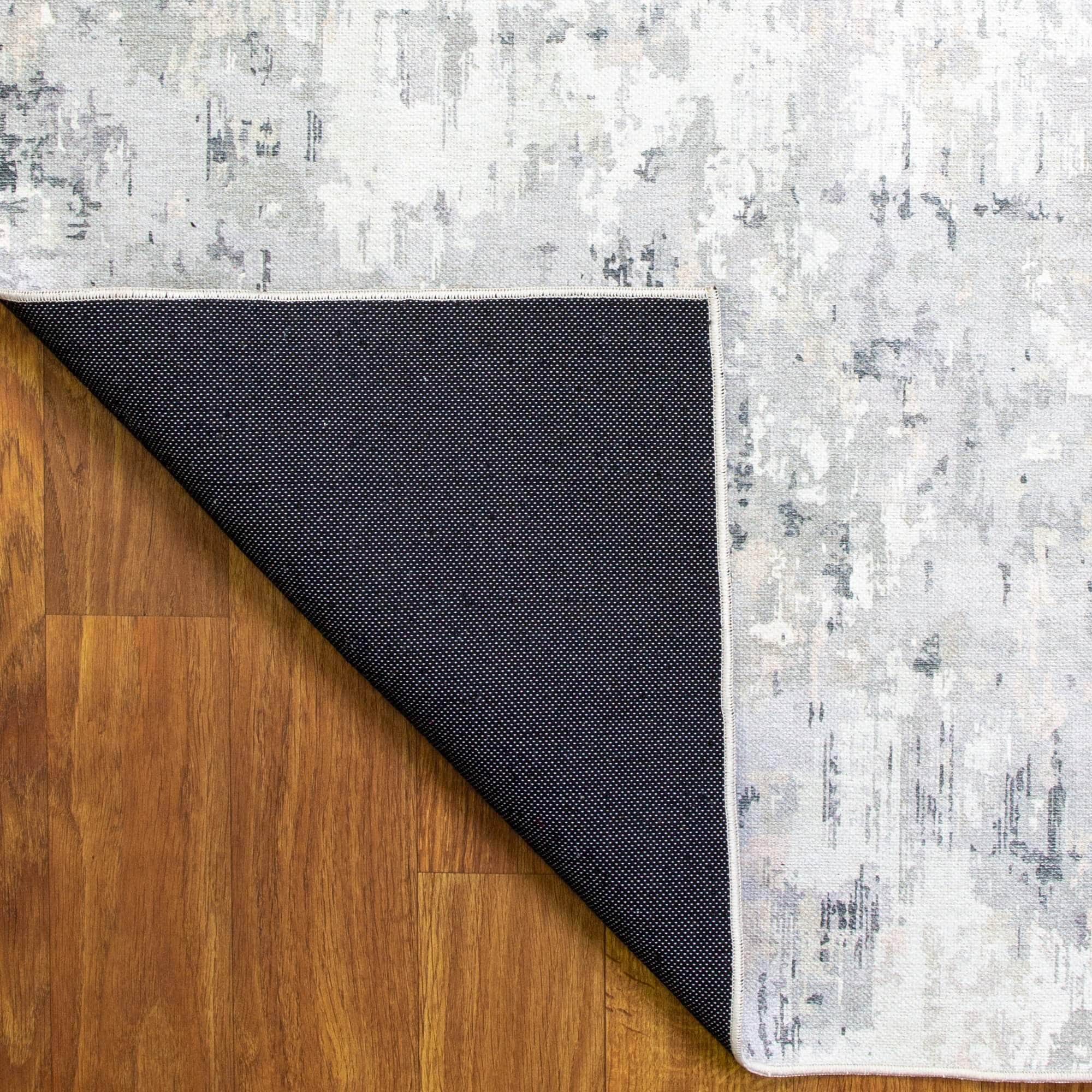 Machine Washable Rug LAN01D Charcoal / Gray SAR-Lancaster #color_charcoal / gray