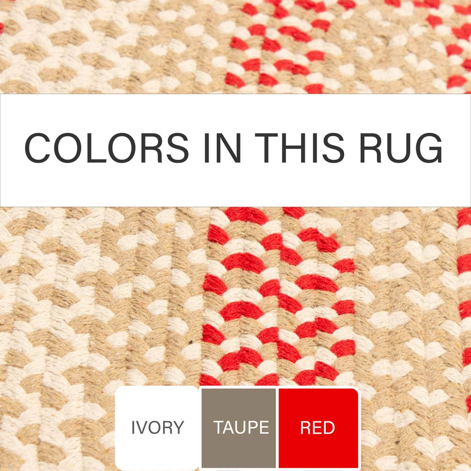 Handmade Braided Rug Beige Cotton Rug #color_beige