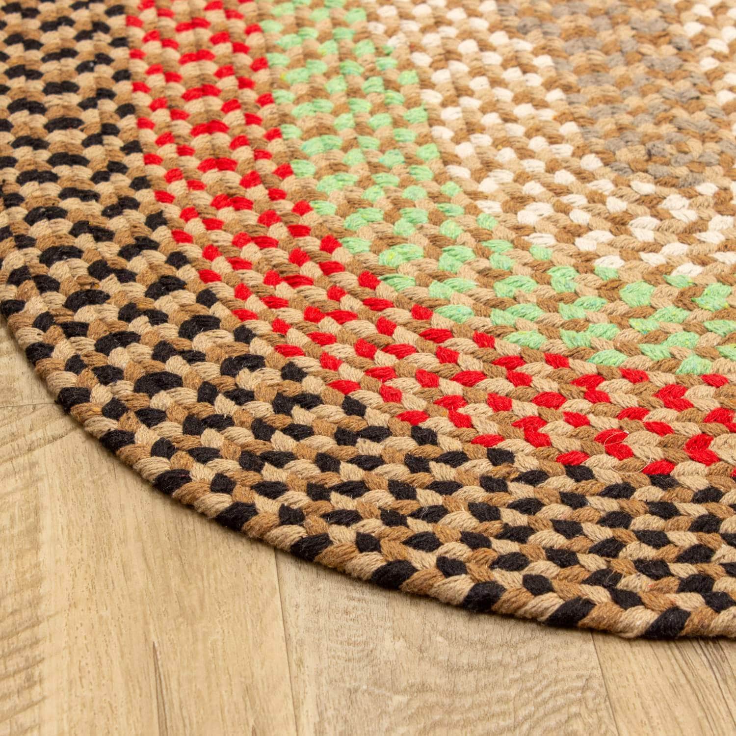 Handmade Braided Rug Earthtone Cotton Rug #color_earthtone