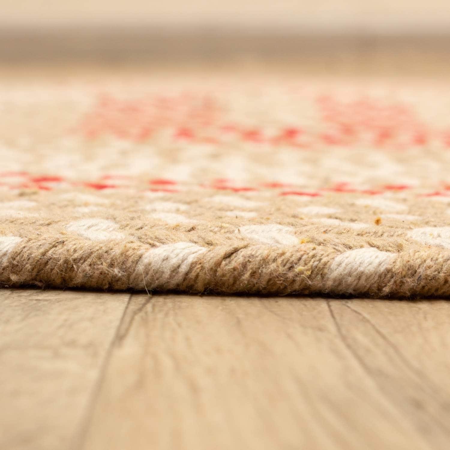 Handmade Braided Rug Beige Cotton Rug #color_beige