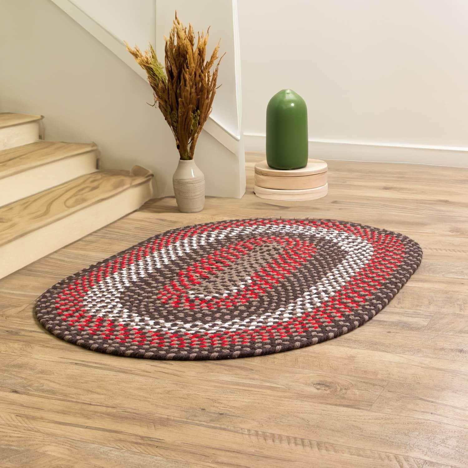 Handmade Braided Rug Brown Cotton Rug #color_brown
