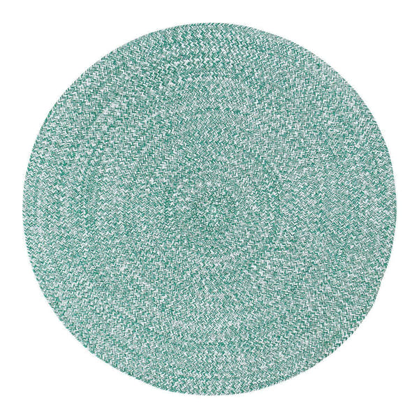 Green & White Braided Rug Farmhouse Clearance