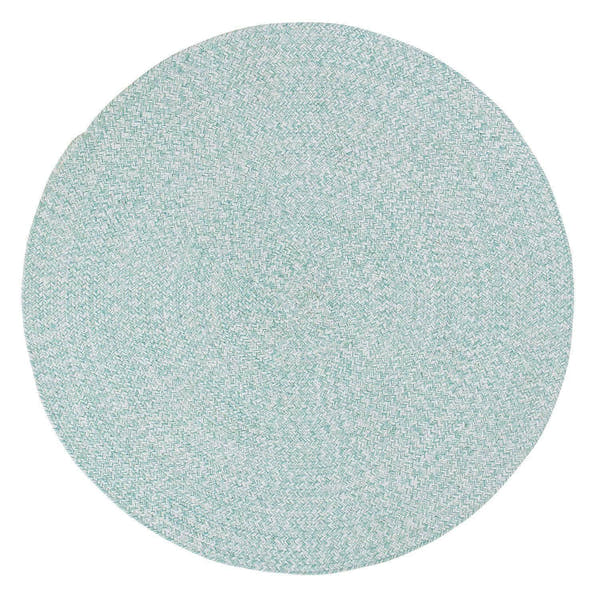 Turquoise & White Braided Rug Farmhouse Clearance