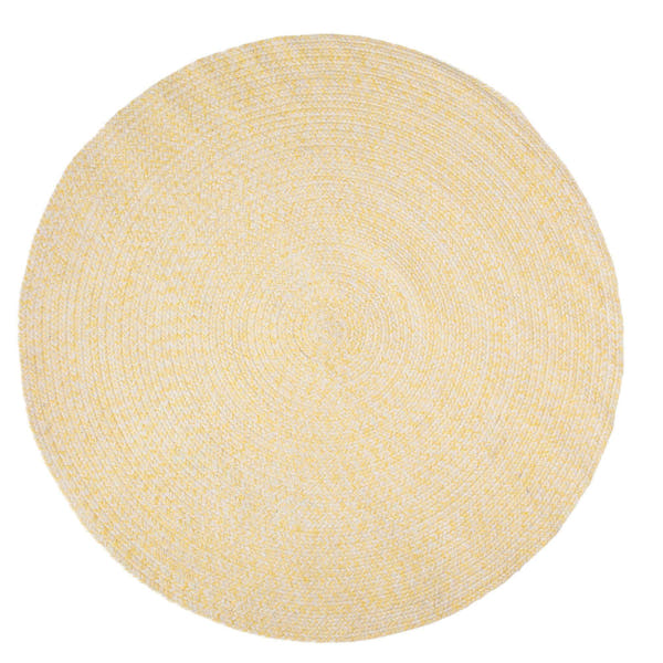 Yellow & White Braided Rug Farmhouse Clearance