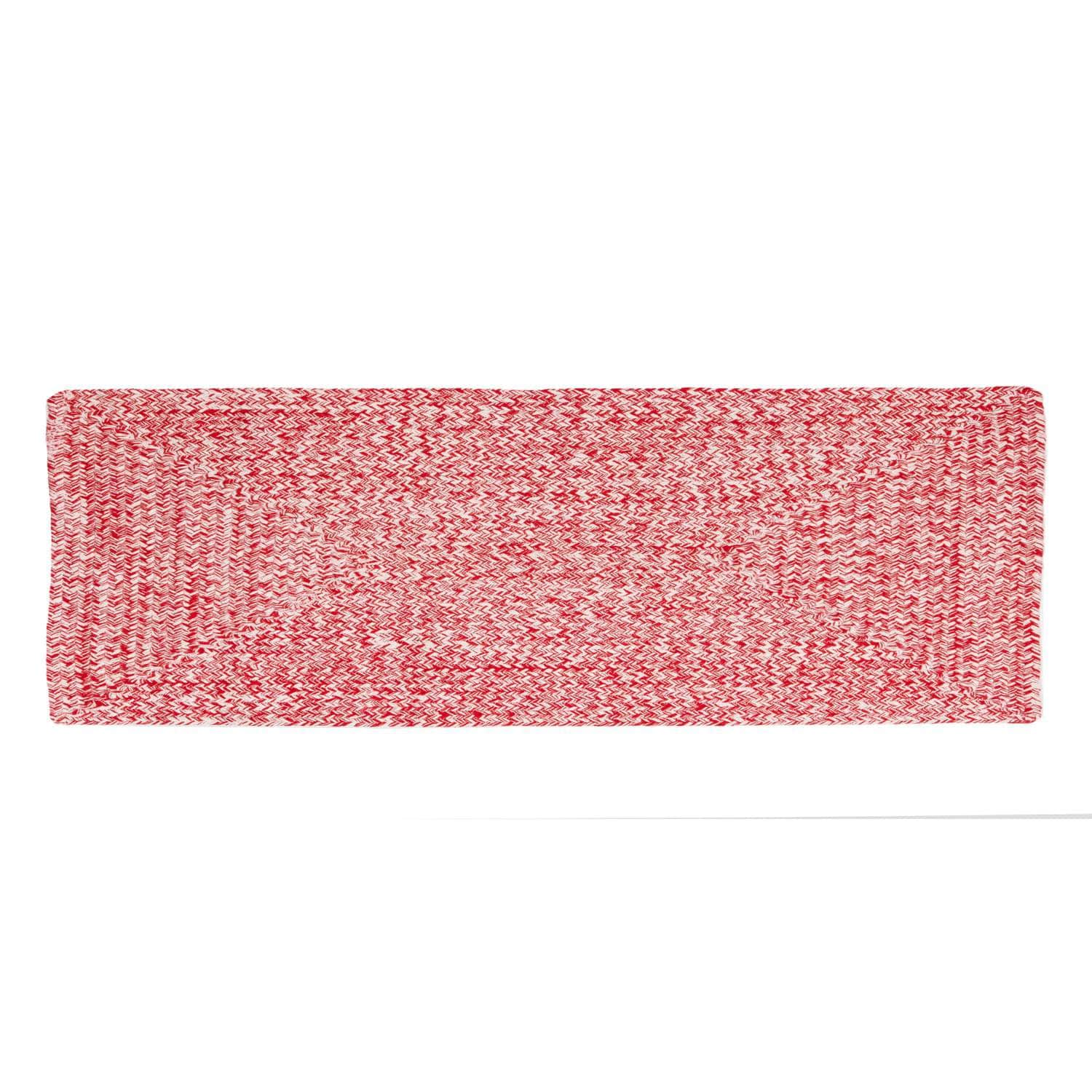 Red & White Braided Rug Farmhouse Clearance #shape_Runner