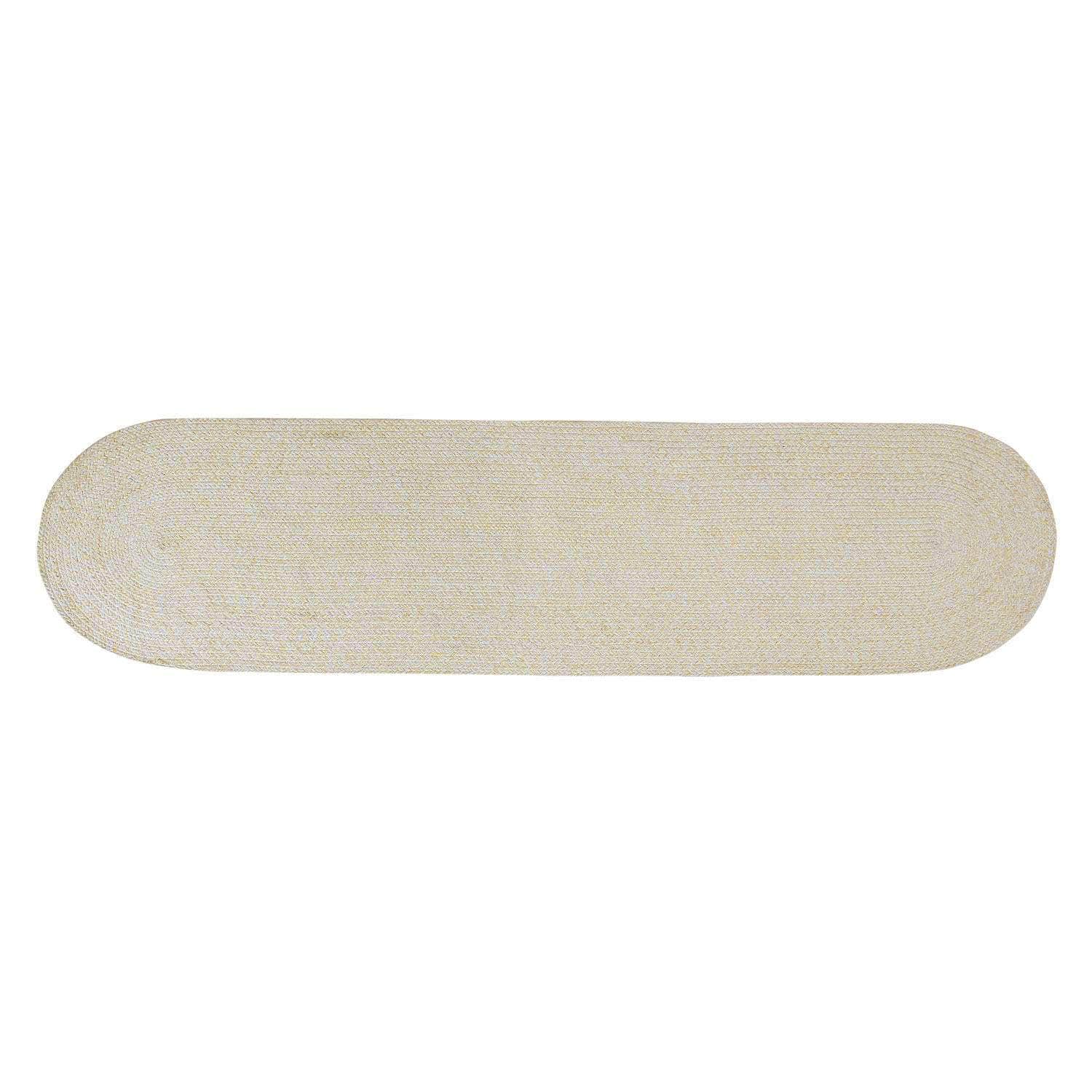 Yellow & White Braided Rug Farmhouse Clearance #shape_Stair Tread