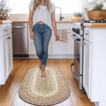 Taupe/Neutral Braided Rug for Farmhouse Kitchens, Living Rooms & Interior Spaces - Made in USA - Premium Quality