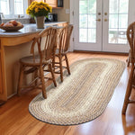 Taupe/Neutral Braided Rug for Farmhouse Kitchens, Living Rooms & Interior Spaces - Made in USA - Premium Quality