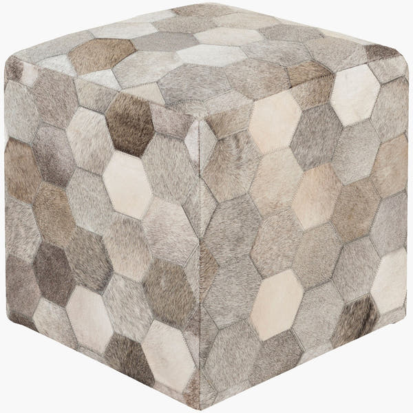 Trail Ottoman in Light Gray & Charcoal & Gray
