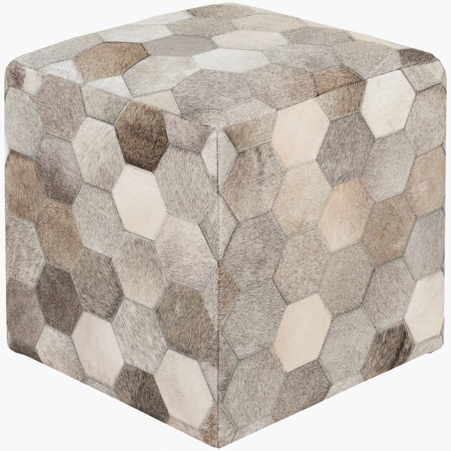 Trail Ottoman in Light Gray & Charcoal & Gray
