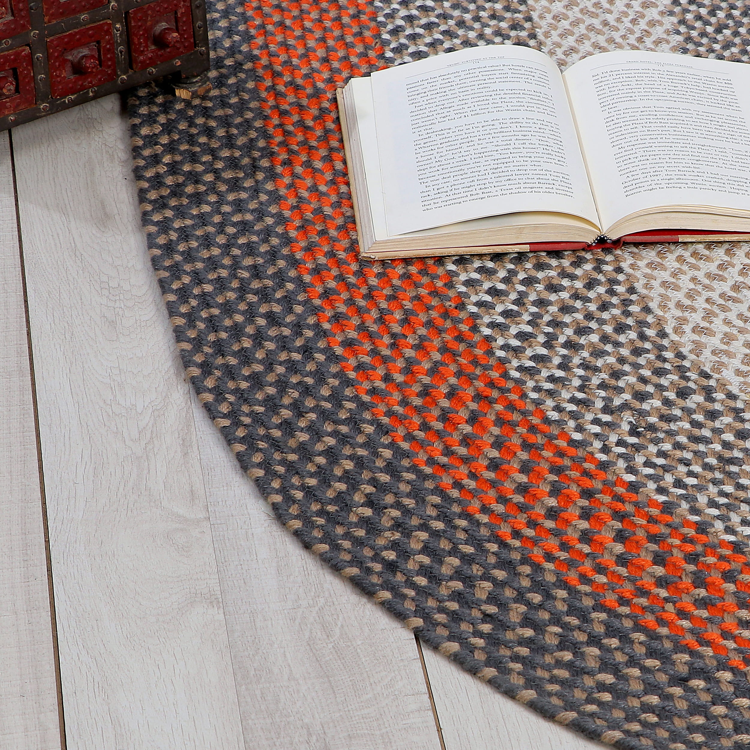 Bradford Braided Indoor / Outdoor Rug #color_rusty red / taupe