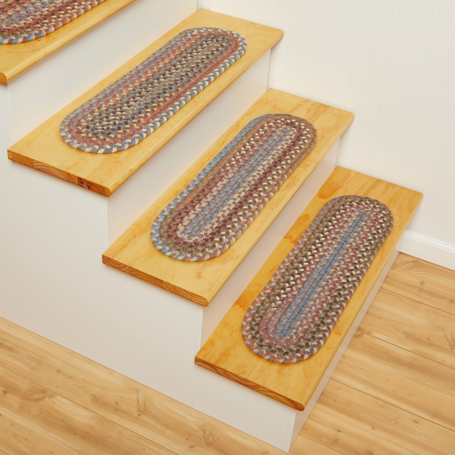 Cherry Hill Braided Wool Stair Treads #color_mocha multi