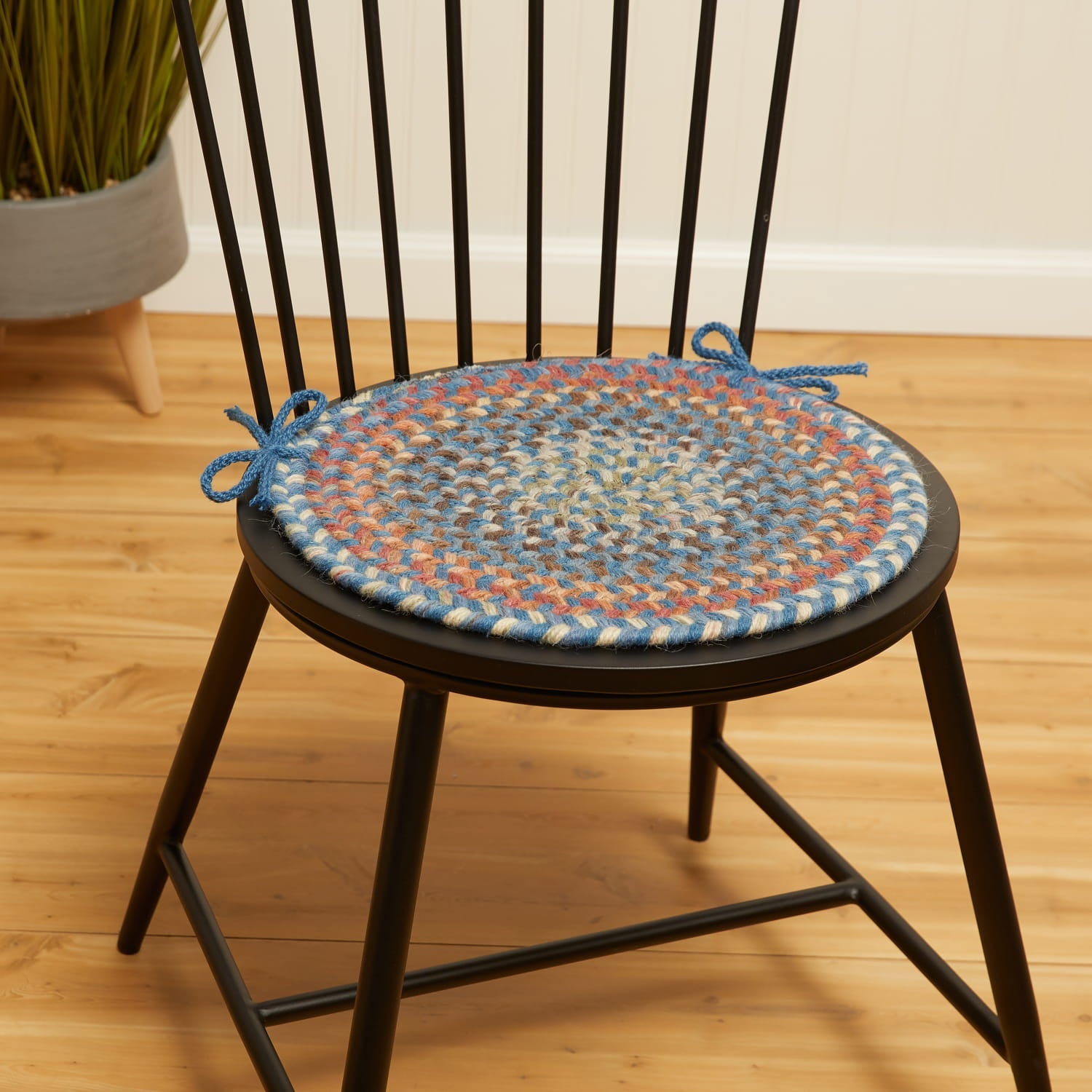 Cherry Hill Braided Wool Chair Pads #color_bluestone multi