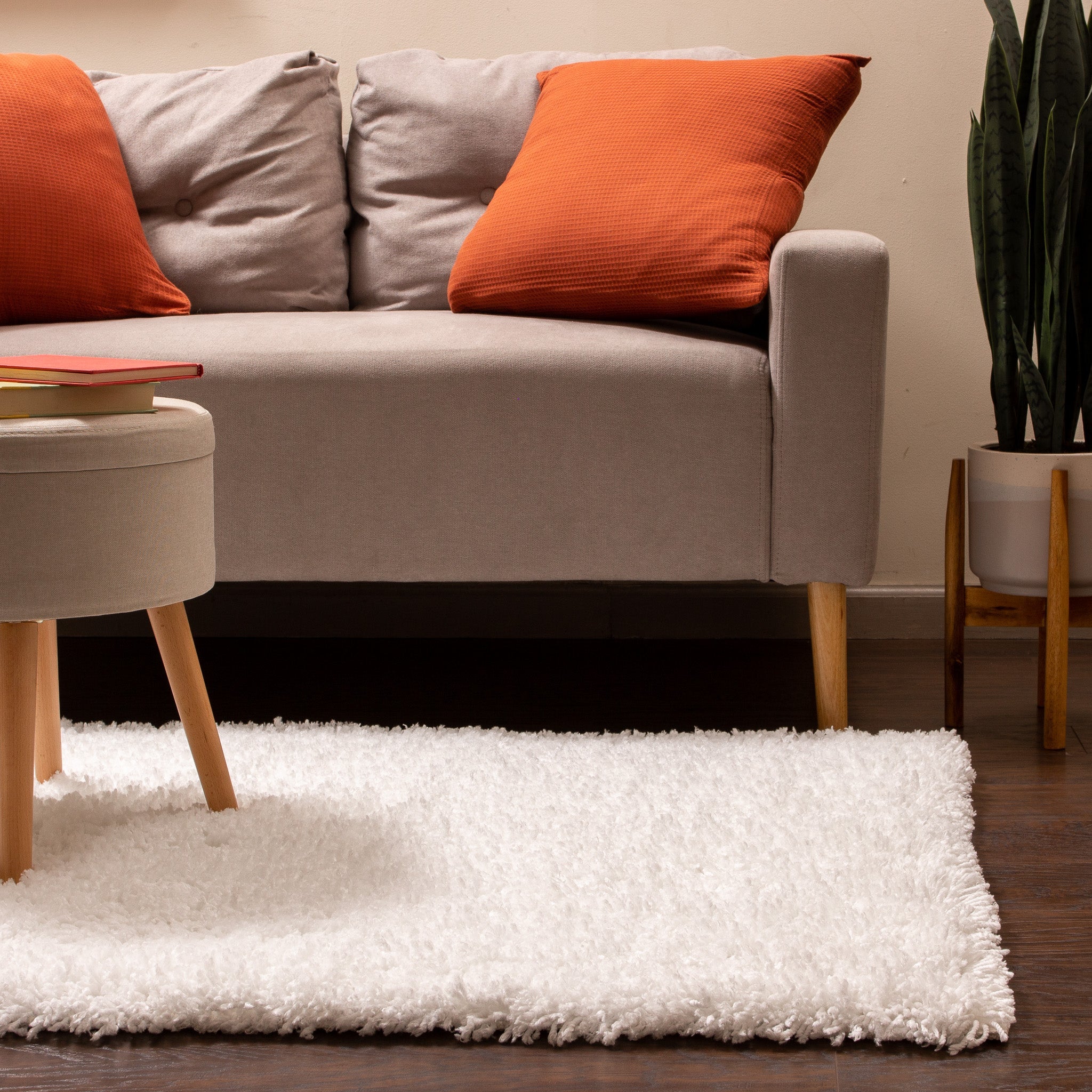 Hygee Cloud Shaggy Non Slip Rug #color_white