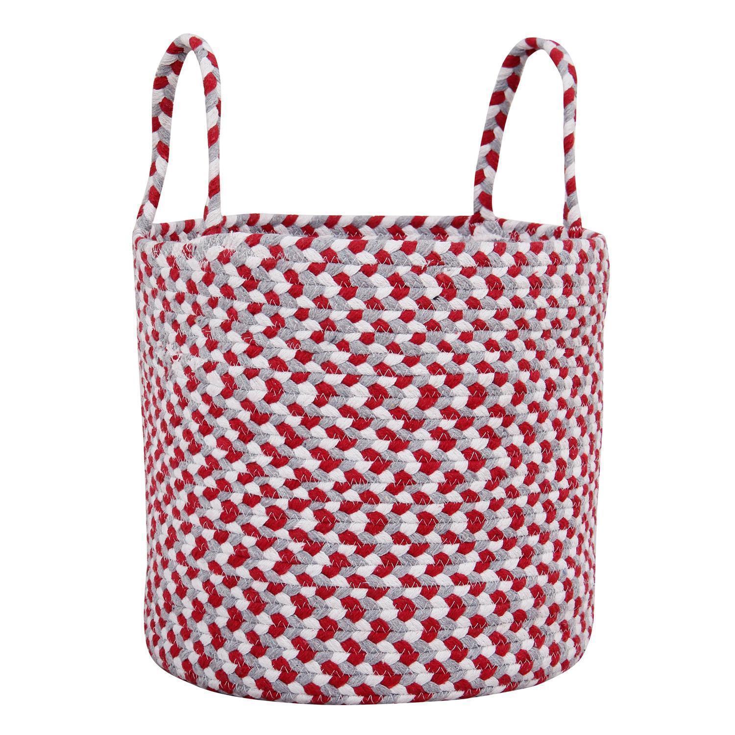 Tri-Color Farmhouse Braided Basket Set #color_red