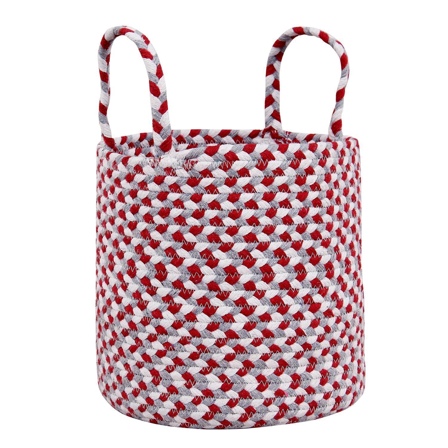 Tri-Color Farmhouse Braided Basket Set #color_red