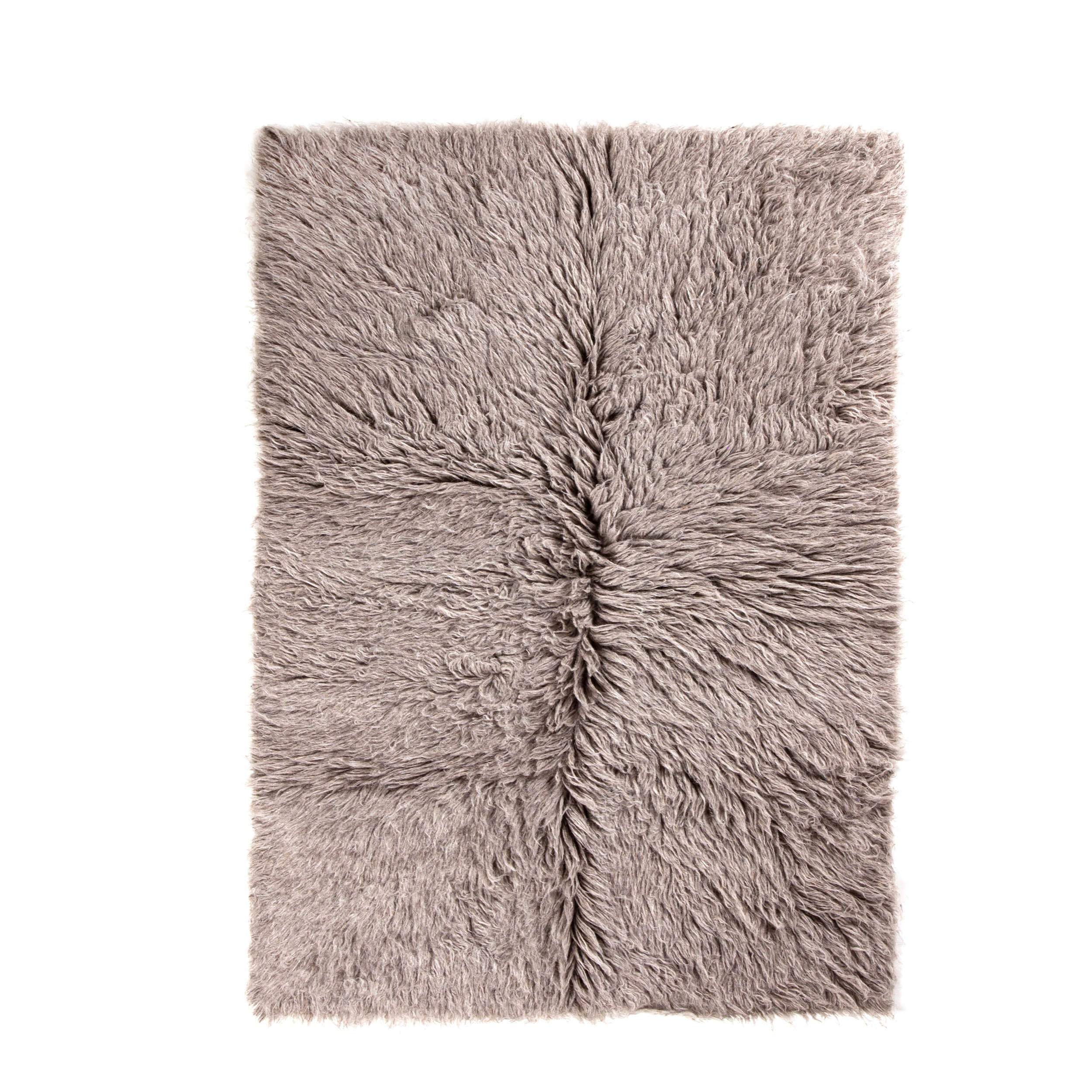 Greek Flokati Wool Hand-Woven Shag Rug #color_gray