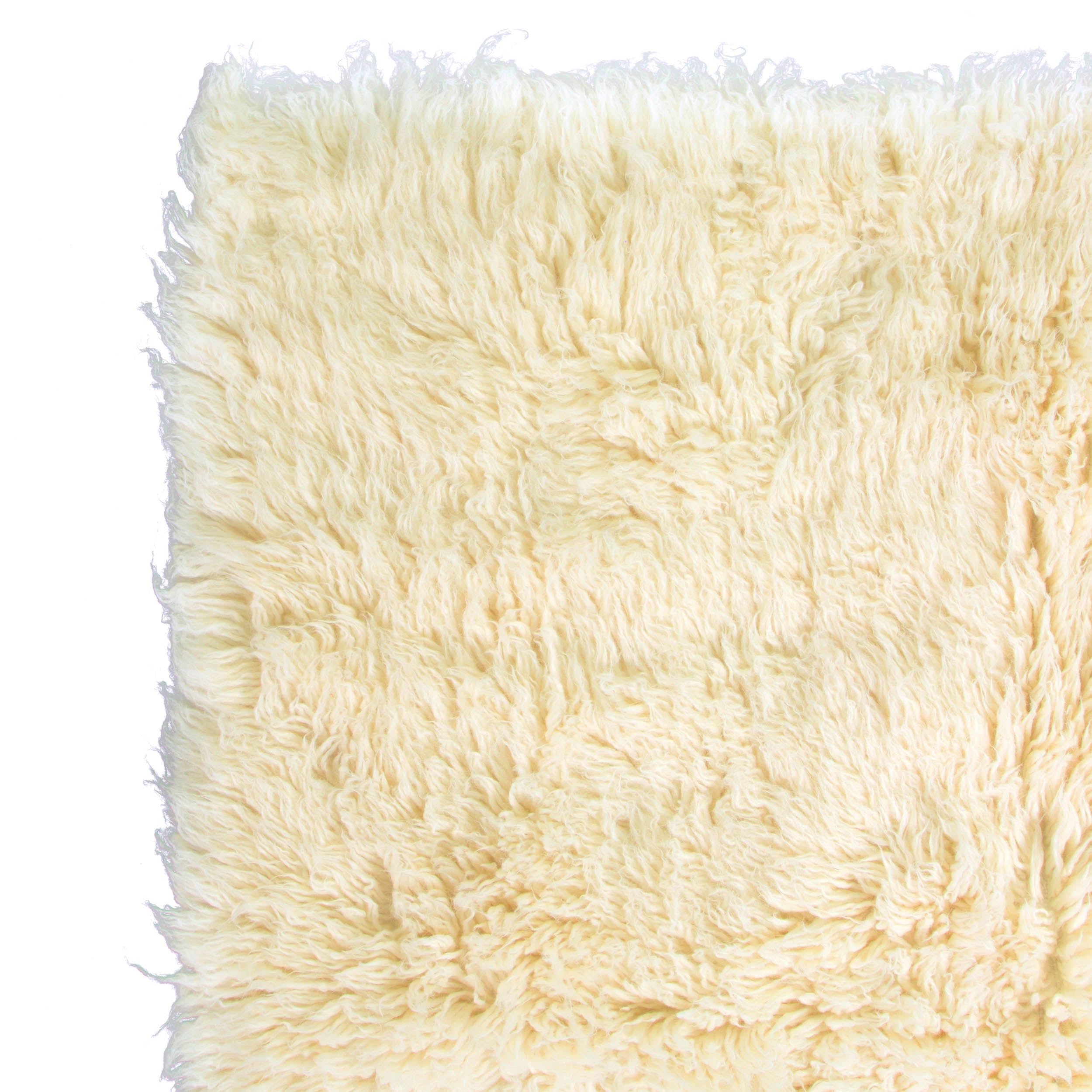 Greek Flokati Wool Hand-Woven Shag Rug #color_natural