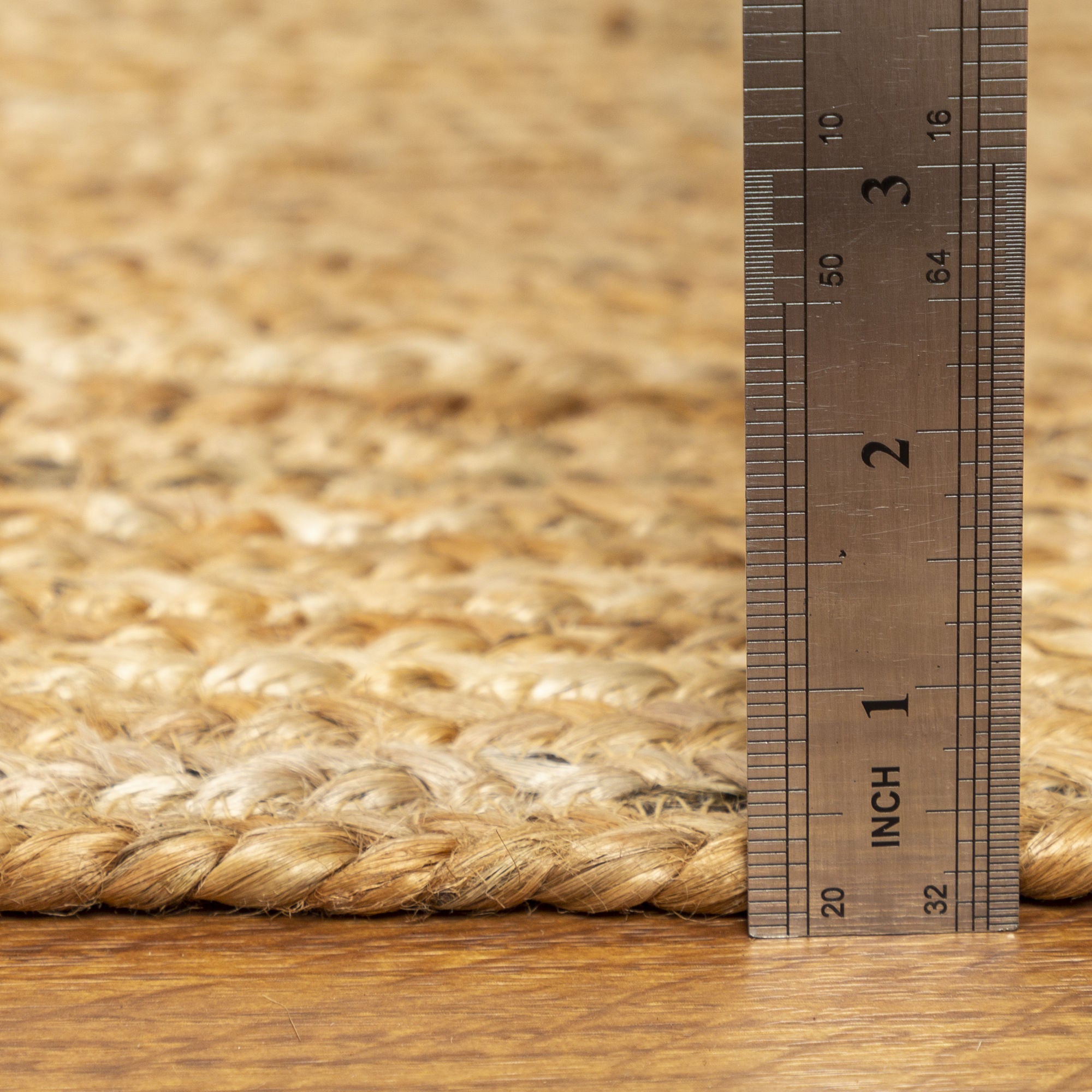 Eco-Friendly Natural Jute Braided Area Rug in Natural #color_natural