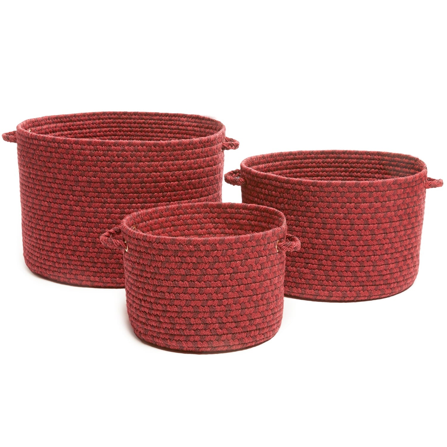 Pinecrest Rustic Braided Storage Basket #color_red