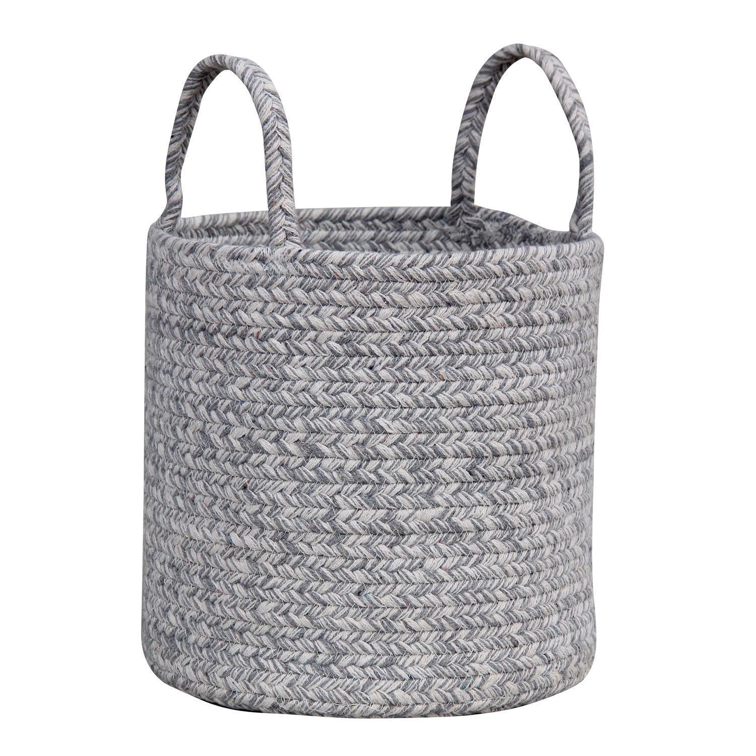 Farmhouse Cotton Braided Storage Basket Set (8-inch, 10-inch, 12-inch) #color_grey
