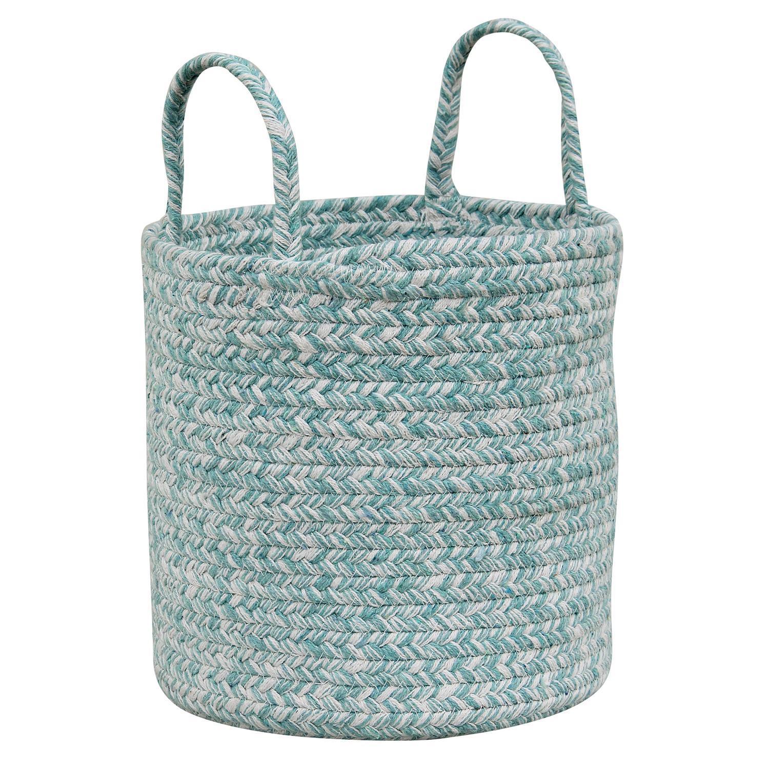 Farmhouse Cotton Braided Storage Basket Set (8-inch, 10-inch, 12-inch) #color_turquoise