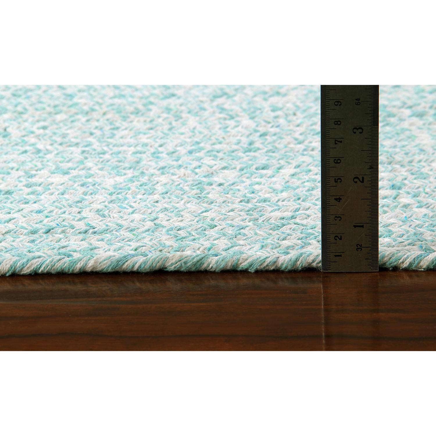 Farmhouse Cotton Braided Stair Tread 8" x 28" #color_turquoise