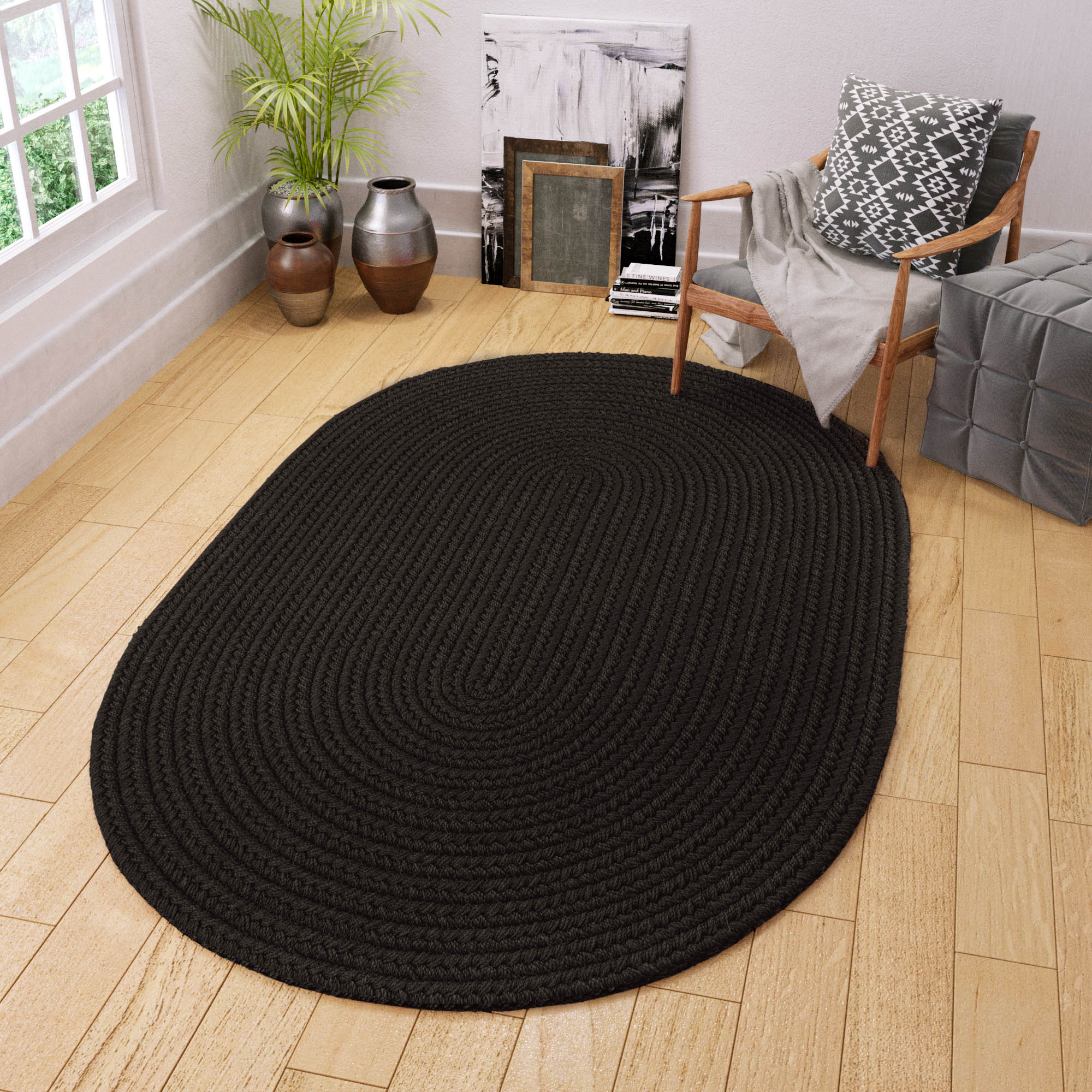 Maui Braided Ultra Durable Outdoor Rug #color_black