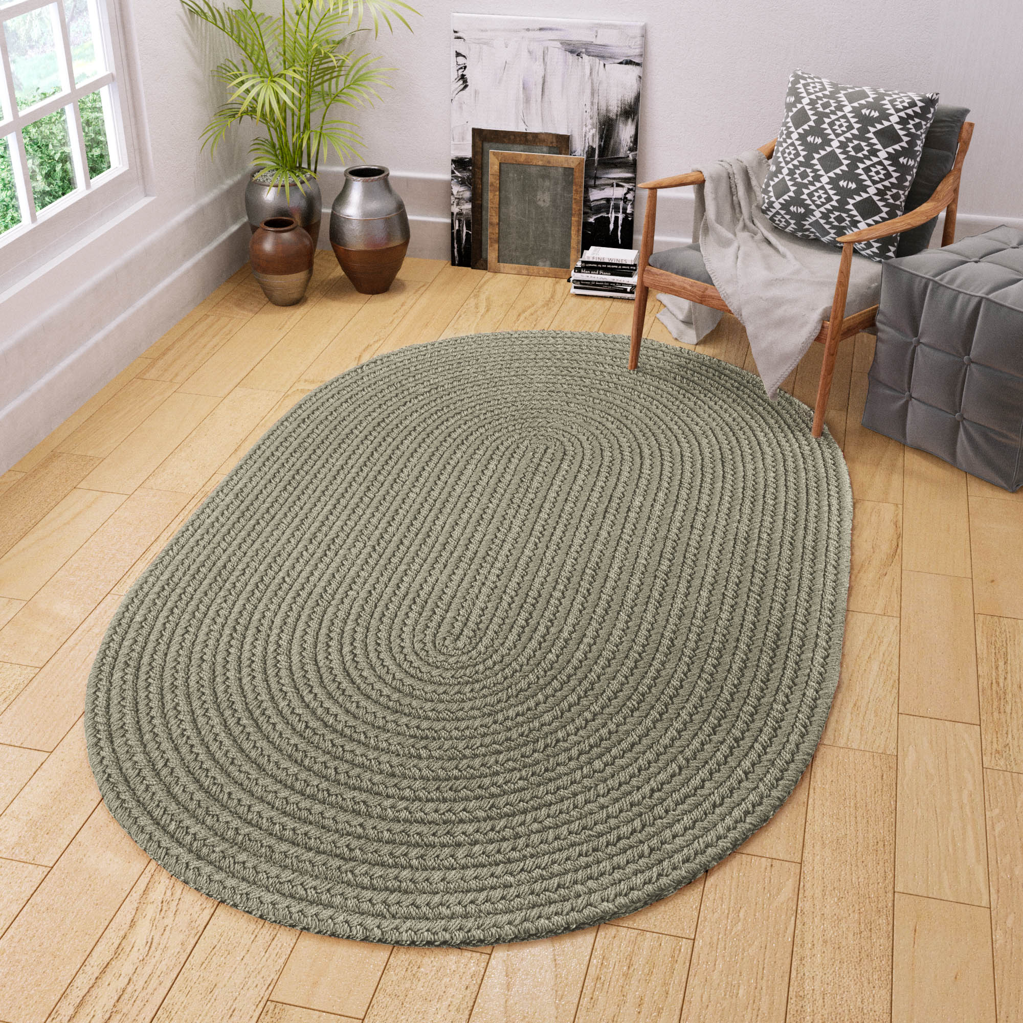 Maui Braided Ultra Durable Outdoor Rug #color_moss green