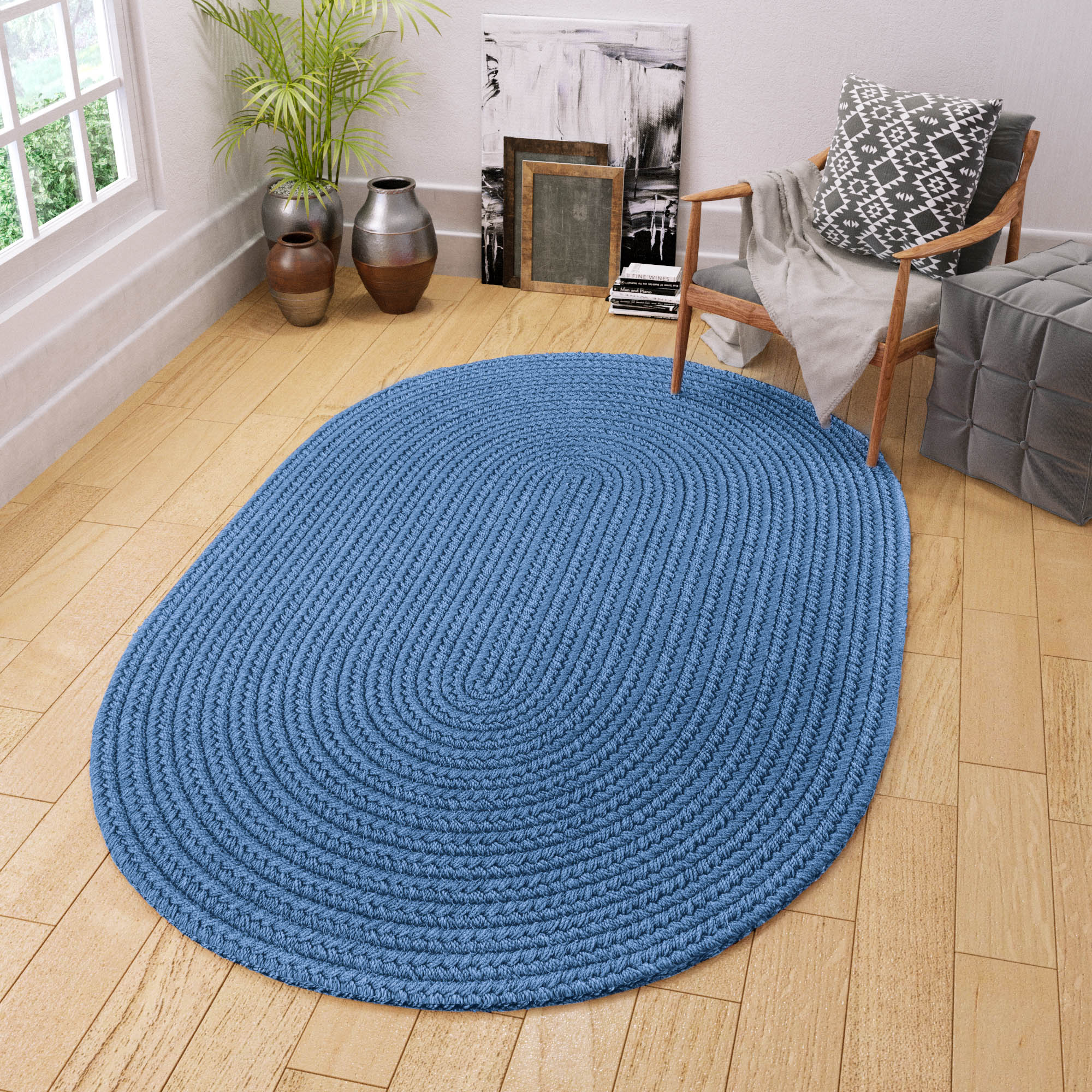 Maui Braided Ultra Durable Outdoor Rug #color_french blue
