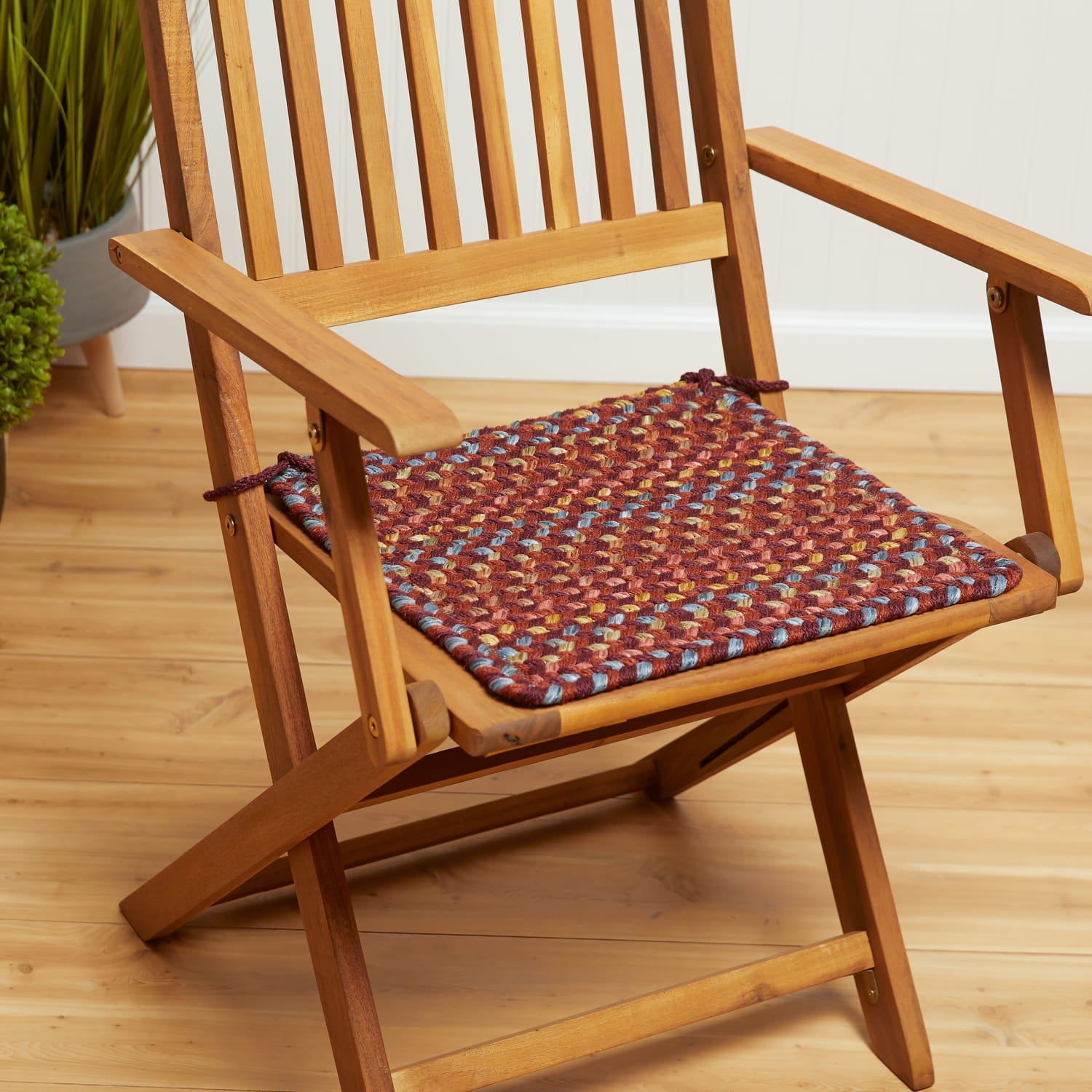 Sanford Braided Chair Pads #color_maroon multi