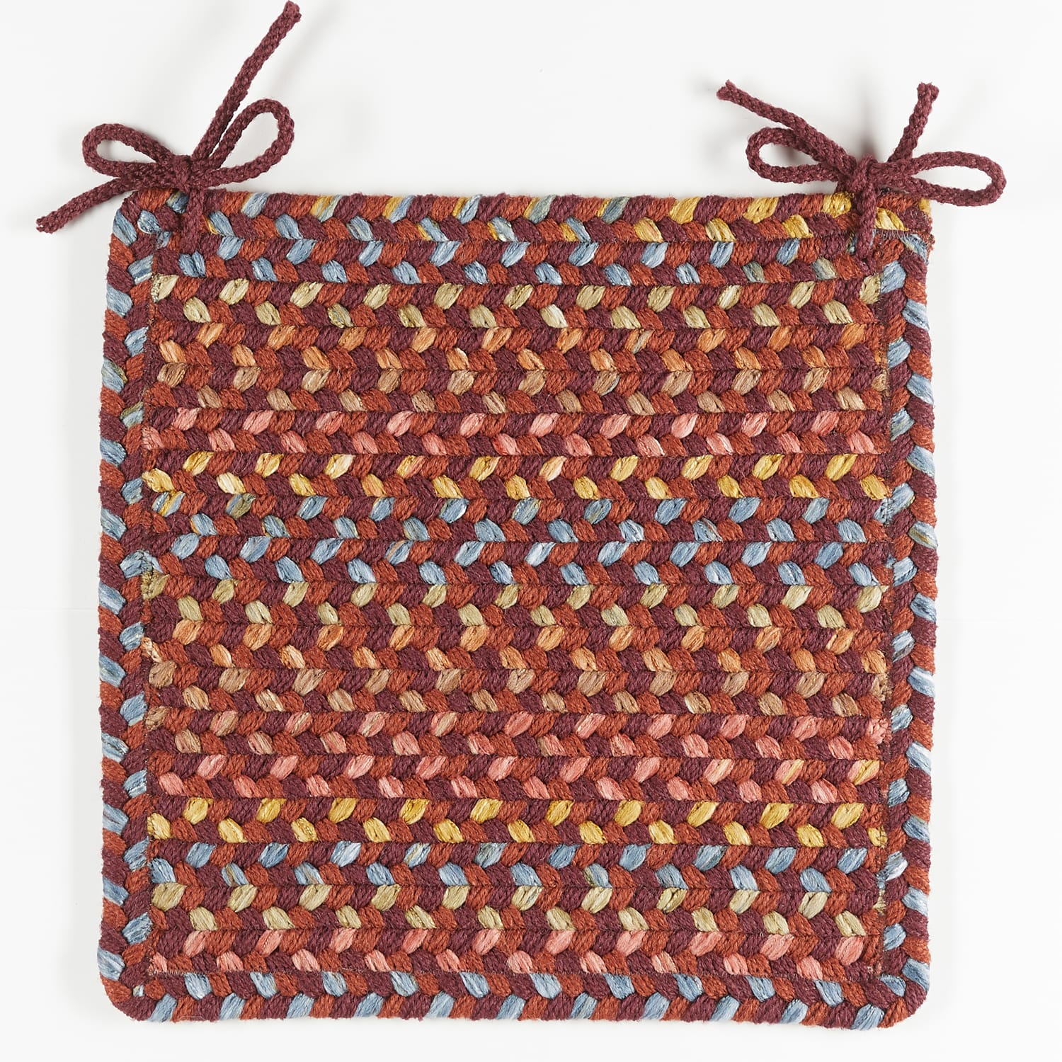 Sanford Braided Chair Pads #color_maroon multi