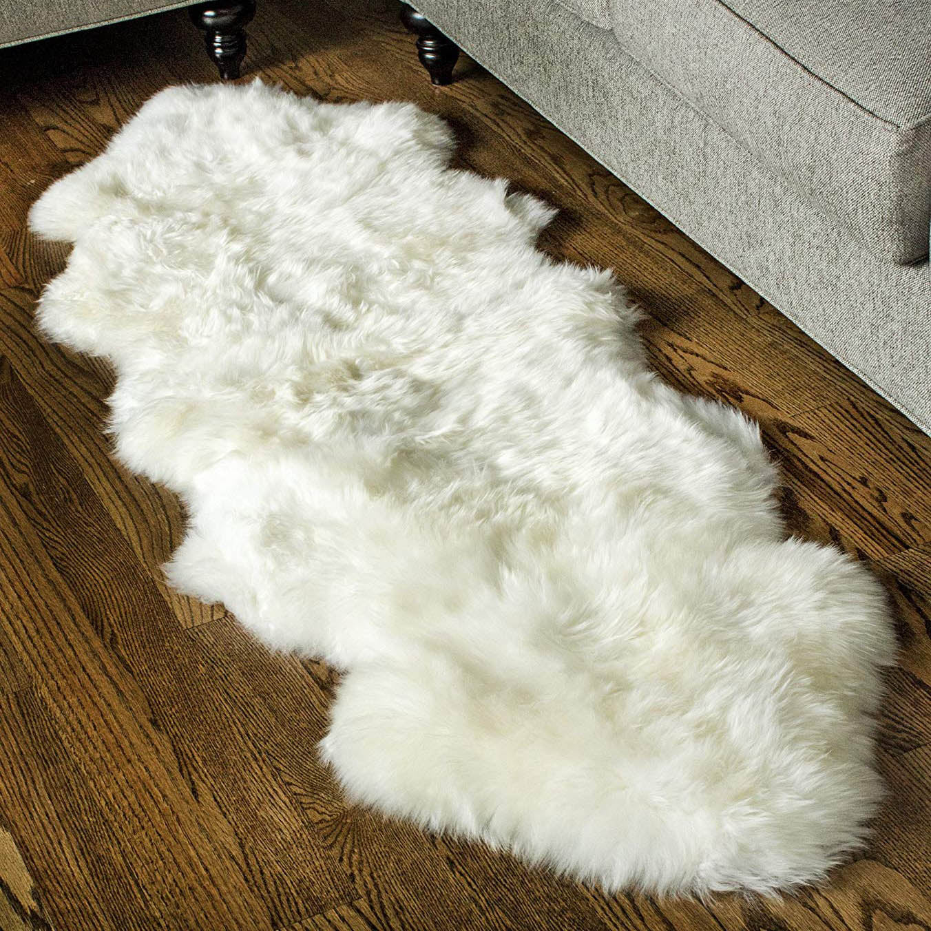 Natural Sheepskin Rug Shearling Fur Pelt #color_ivory