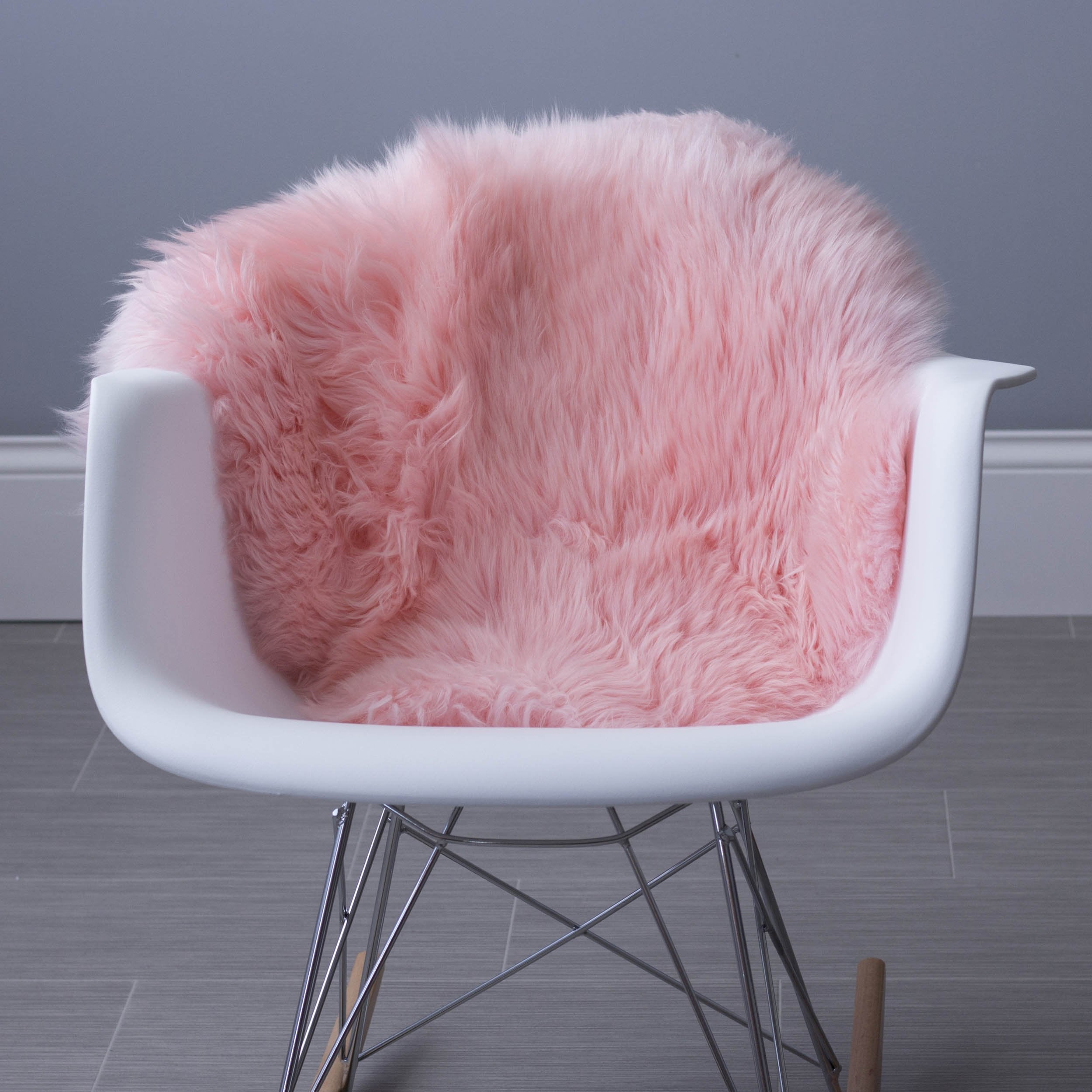 Natural Sheepskin Rug Shearling Fur Pelt #color_pink