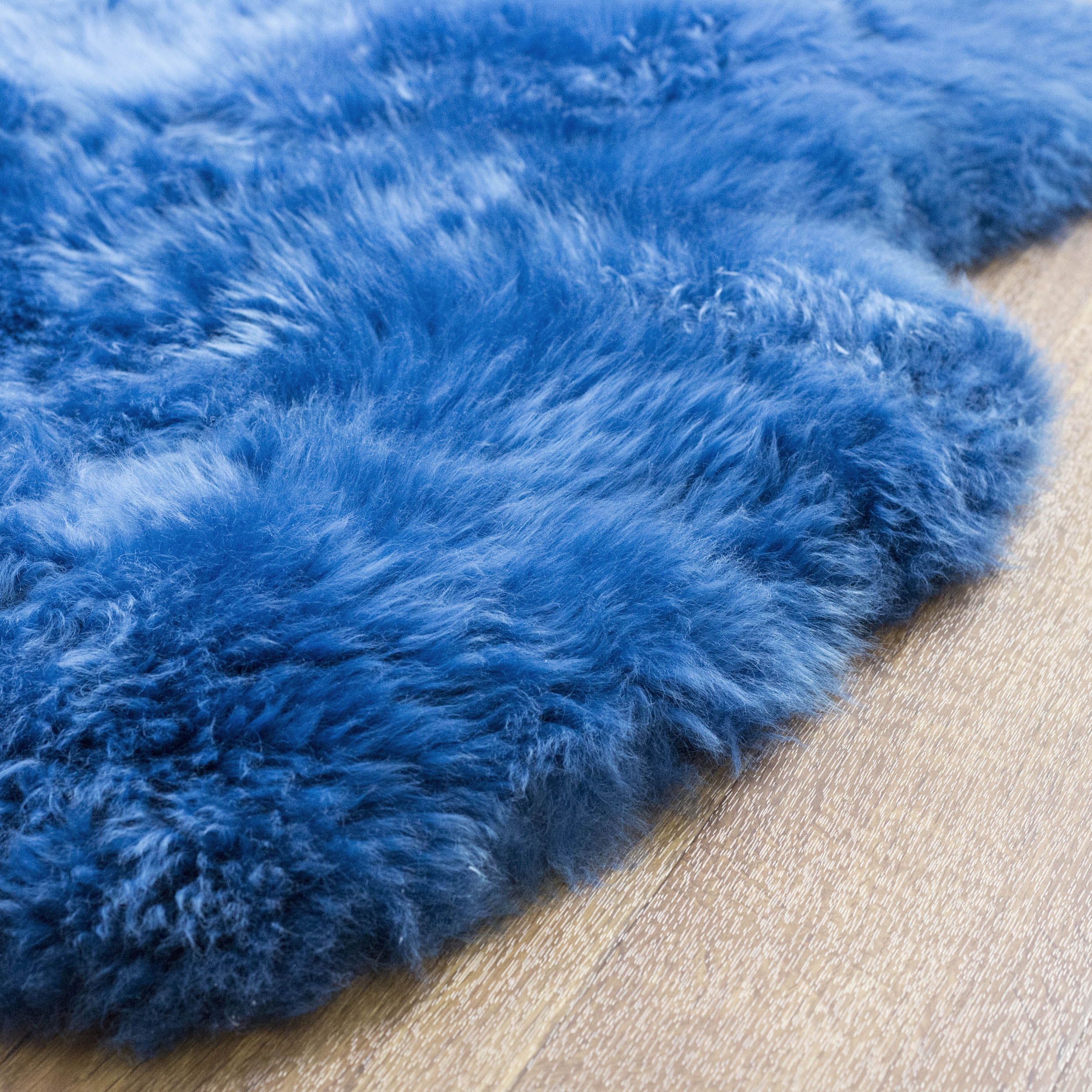 Natural Sheepskin Rug Shearling Fur Pelt #color_blue