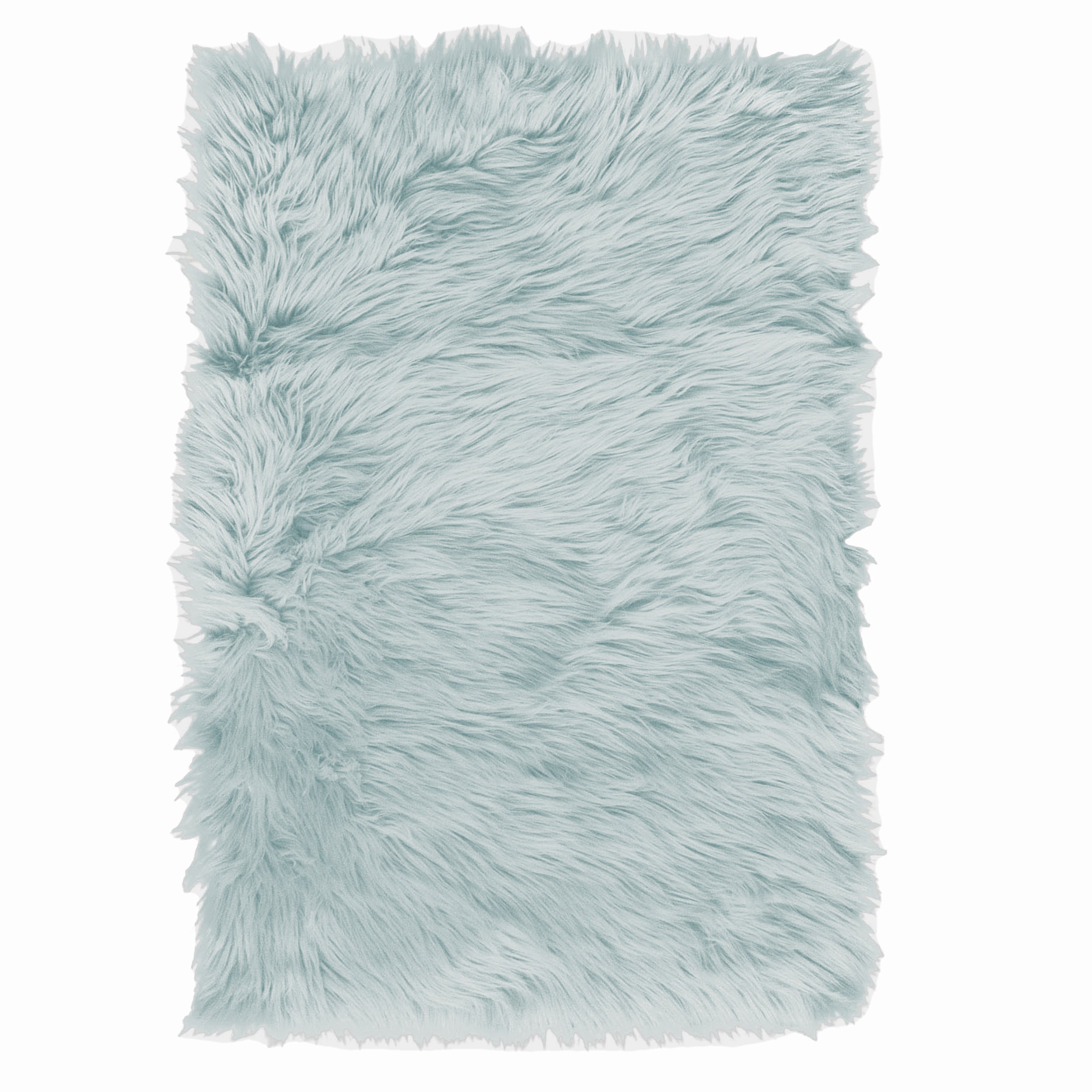 Soft Faux Sheepskin Fur Fluffy Area Rug in Teal #color_teal