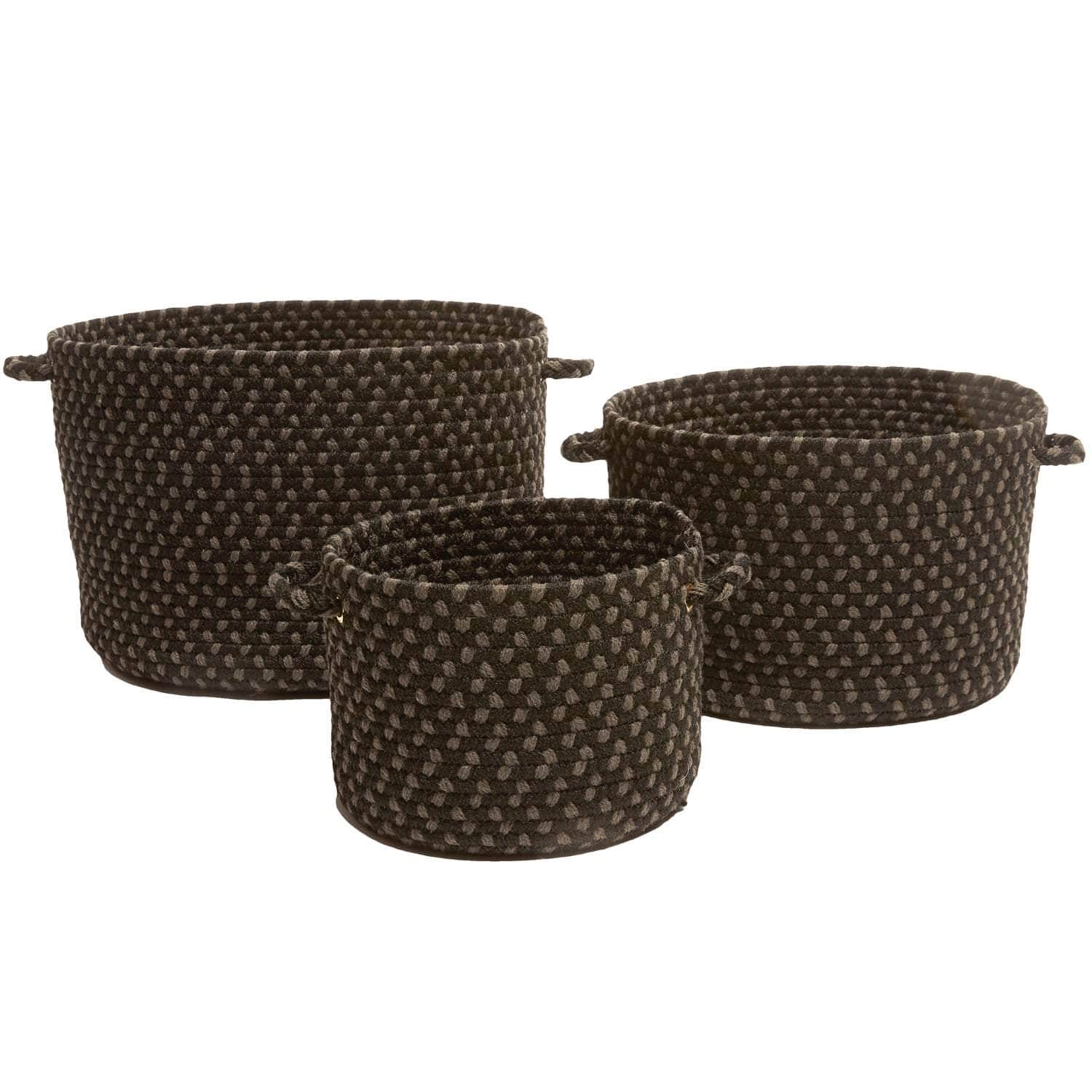 Pinecrest Rustic Braided Storage Basket #color_black