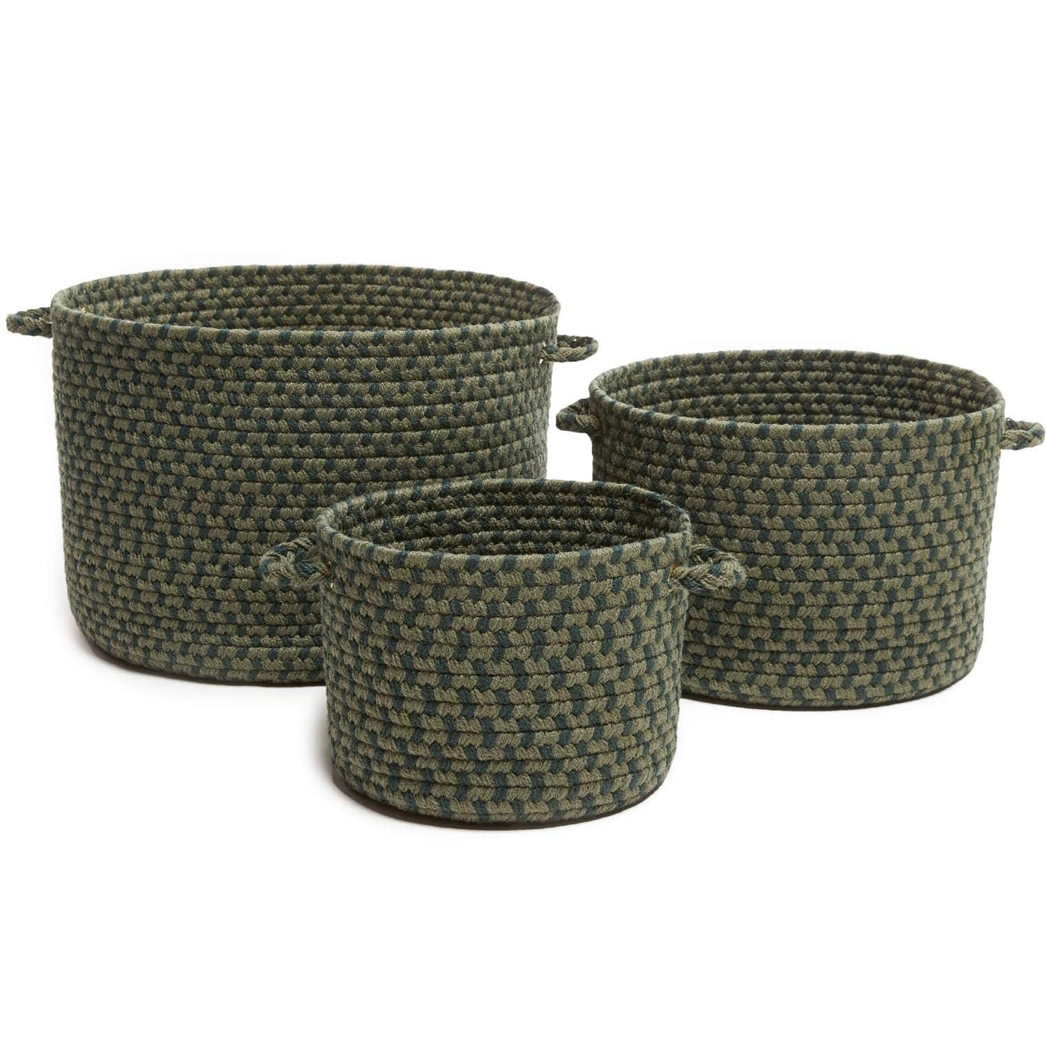 Pinecrest Rustic Braided Storage Basket #color_green
