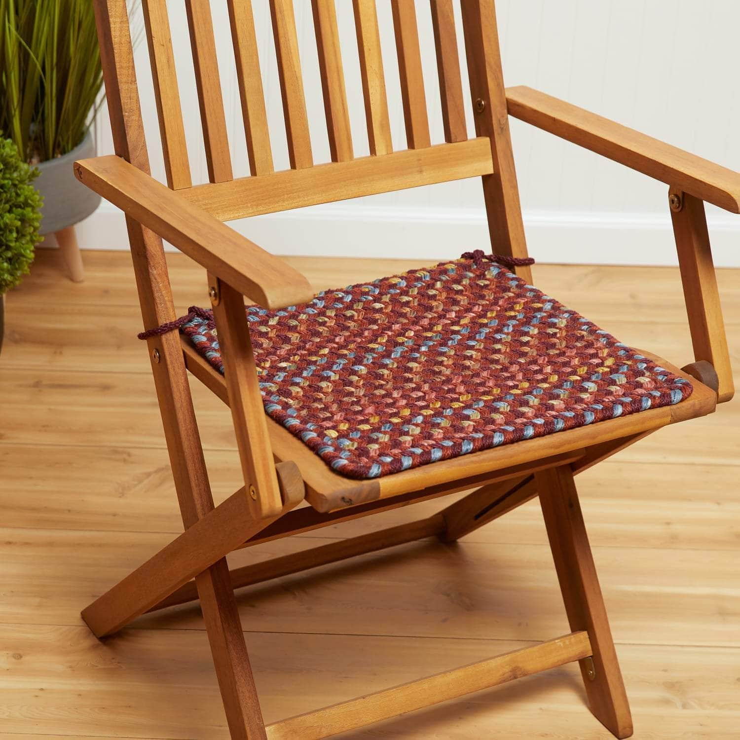 Sanford Braided Chair Pads #color_maroon multi