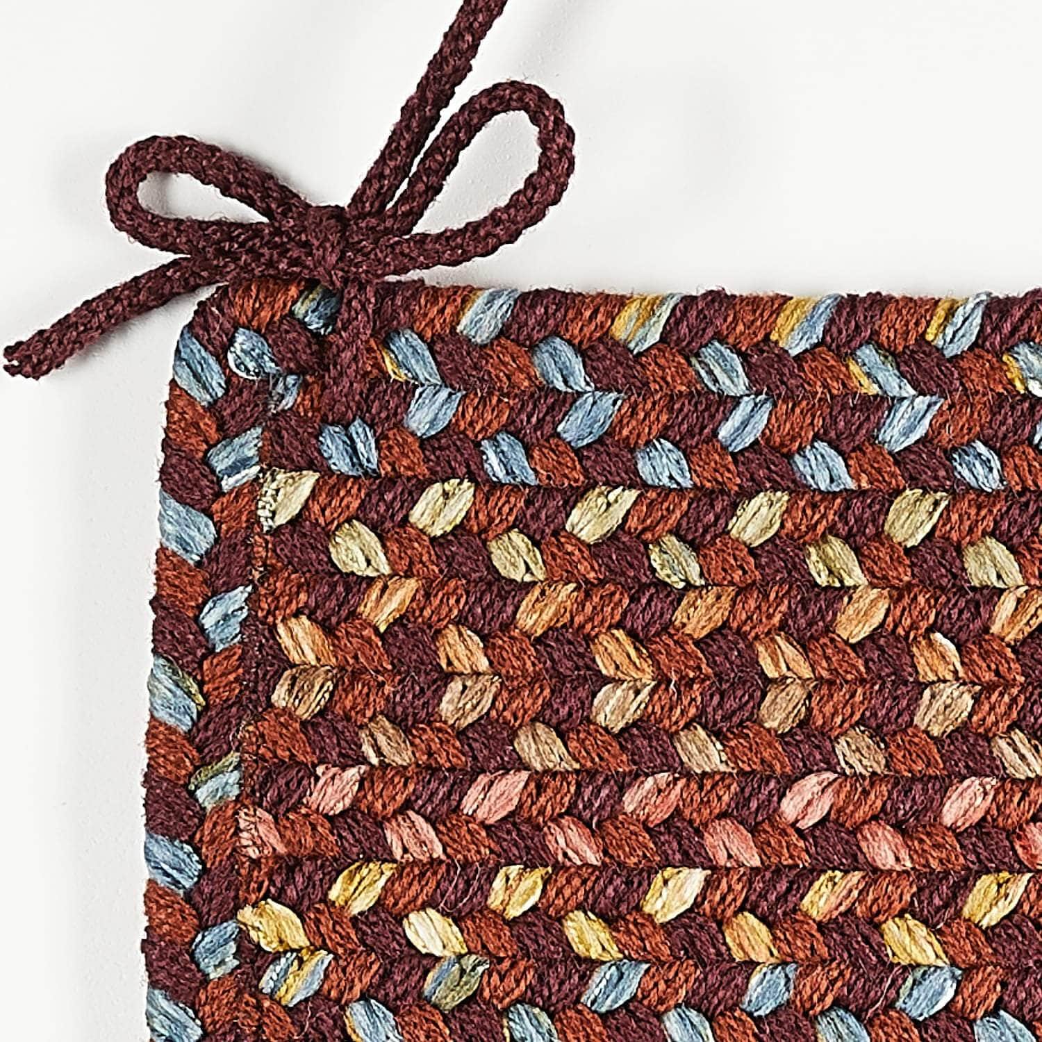 Sanford Braided Chair Pads #color_maroon multi