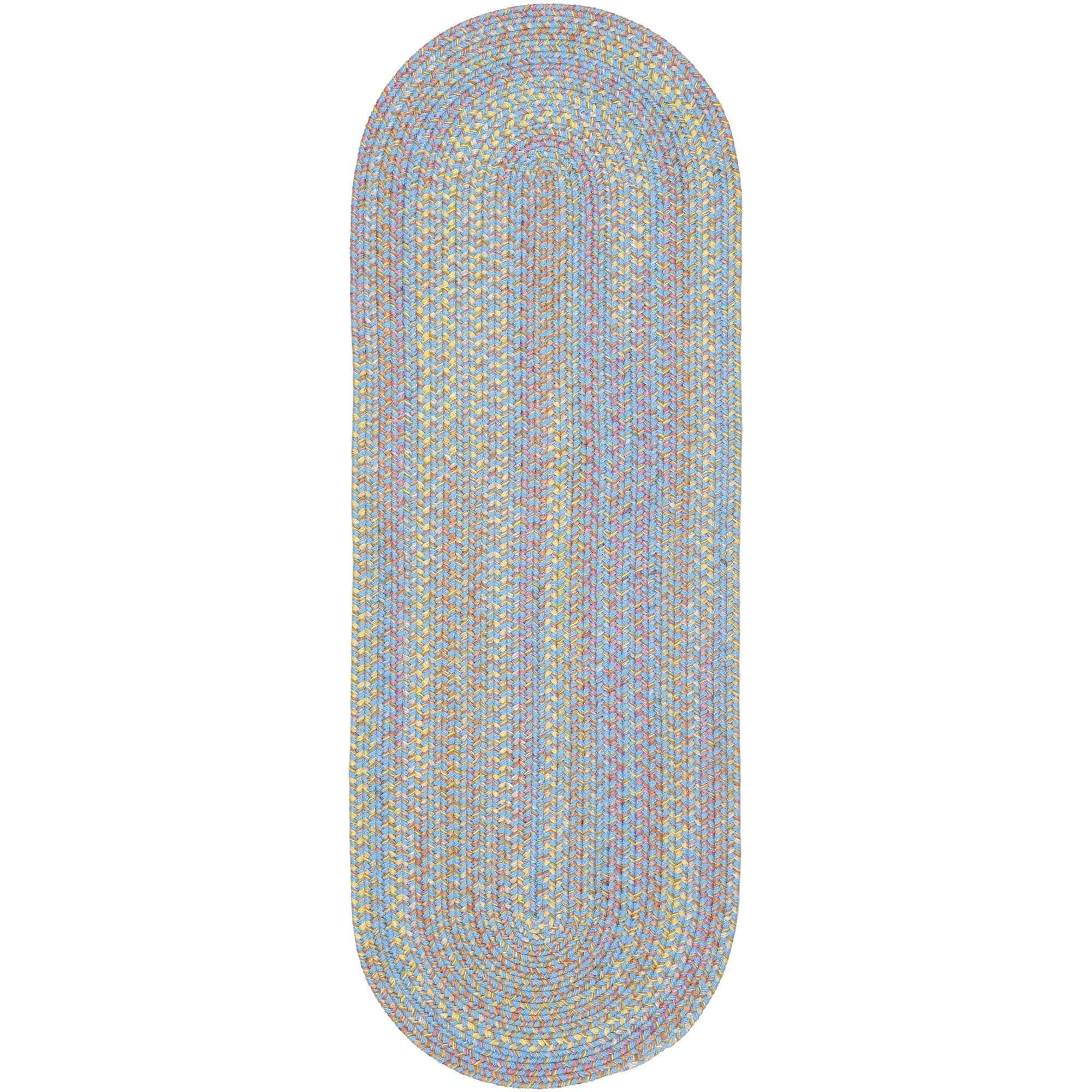 Hipster Kids and Playroom Braided Rug #color_aqua blue multi